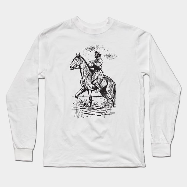 Gaucho Fausto by PPereyra Long Sleeve T-Shirt by Pablo Pereyra Art